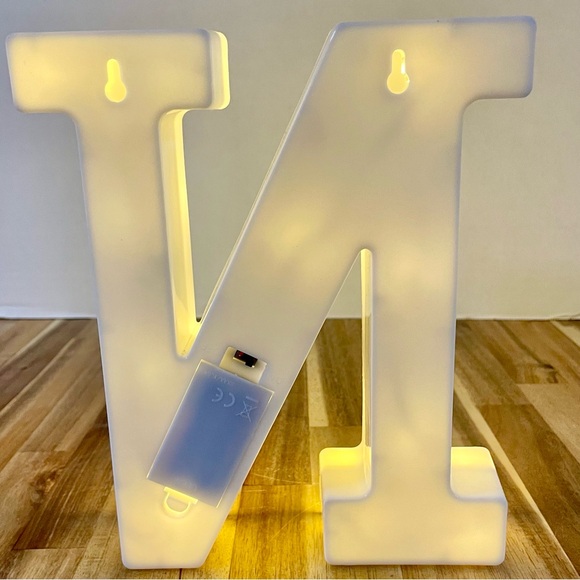 Marquee Style Light Up Capital Letter N Round Bulbs Initial Shelf Decor Plastic - Picture 2 of 5
